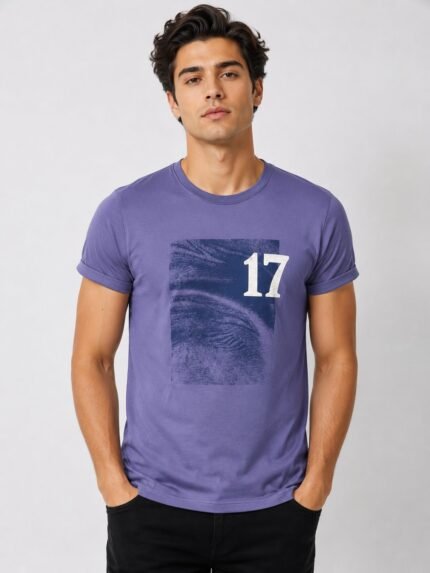 Charlee purple Printed Half T-Shirt Trendy Casual Wear