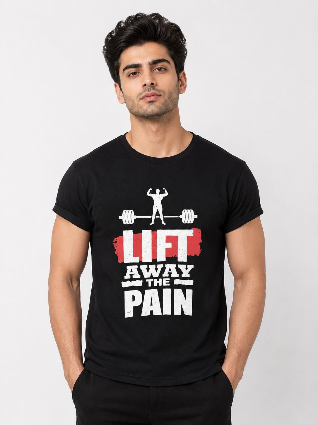 Best Stylish Black Print Half T-Shirt for Men Best Stylish Black Print Half T-Shirt for Men