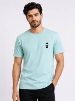 Basic Sky Blue Plain Half T-Shirt for Men | Premium Regular Fit
