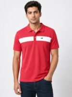 Plain Pink Half Sleeve Polo T-Shirt for Men