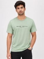 Lite Green Plain Half T-Shirt for Men