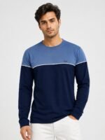 Navy Blue Stripe Full T-Shirt for Men Timeless Striped Design