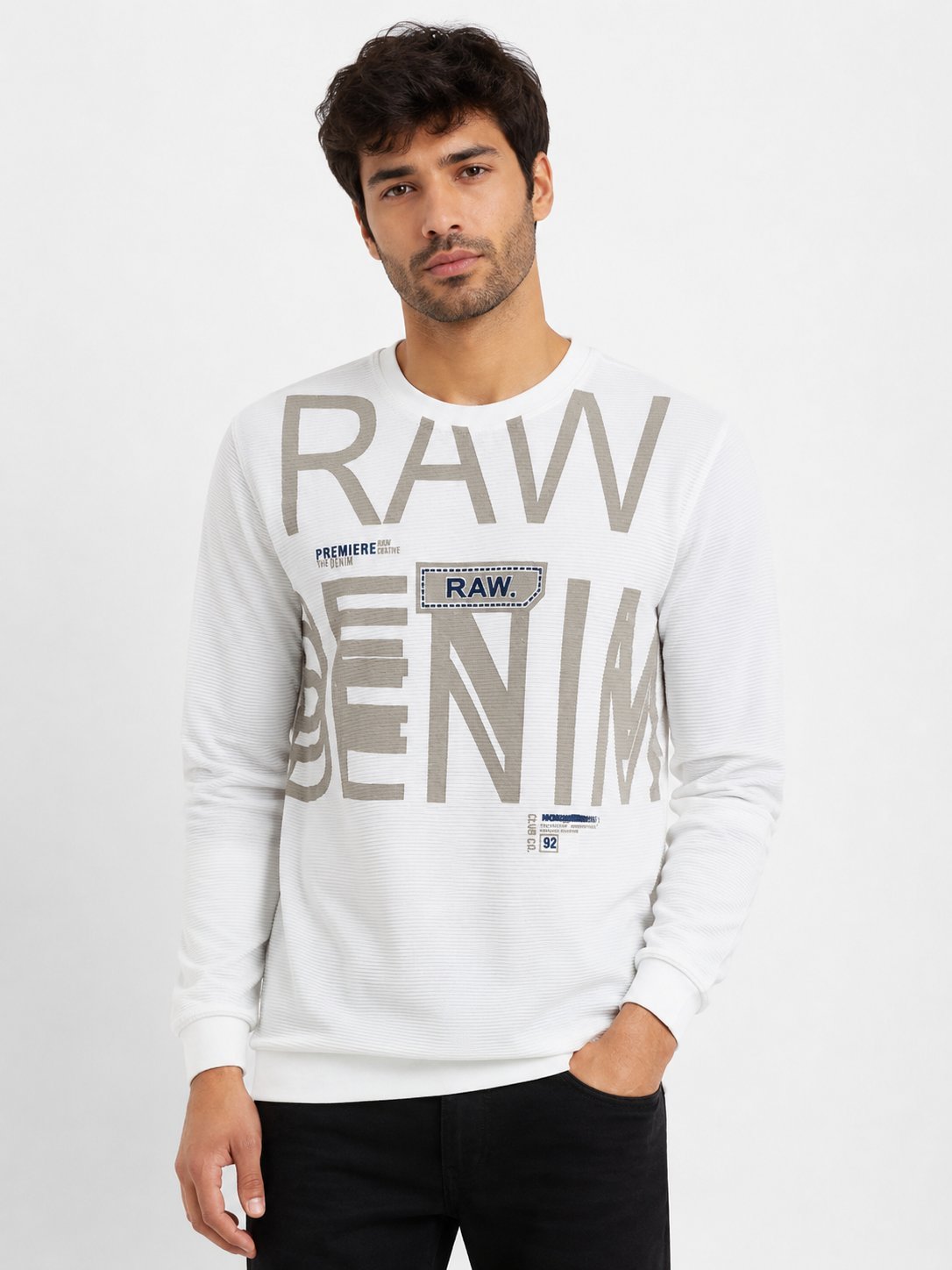 Men's Stylish White Printed Full T-Shirt - Premium, Slim Fit Men's Stylish White Printed Full T-Shirt - Premium, Slim Fit