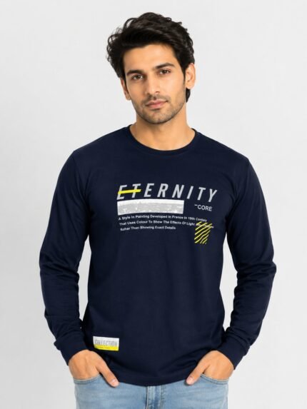 Deep Blue Print T-Shirt – Premium Graphic Tee
