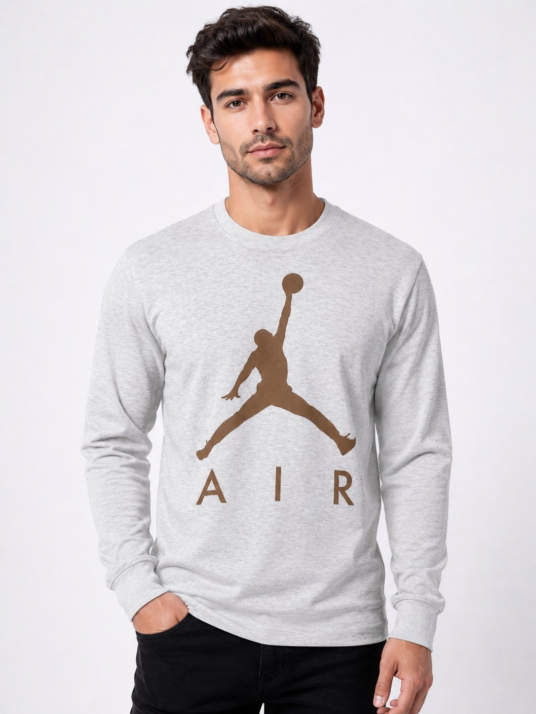 Men's Cream Printed Full T-Shirt - Premium Slim Fit Men's Cream Printed Full T-Shirt - Premium Slim Fit