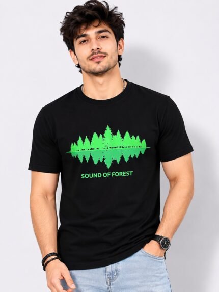 Trendy Designs Stylish Black Half T-Shirt for Men