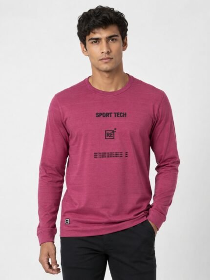 Peach Printed T-Shirt for Men | Trendy Design