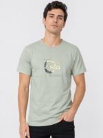 Printed Lite Green Half T-Shirt for Men | Trendy Designs