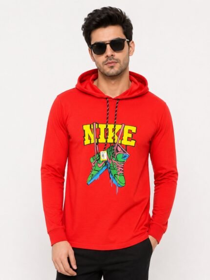 Red Printed Stylish Hoodies for Men | Trendy Designs