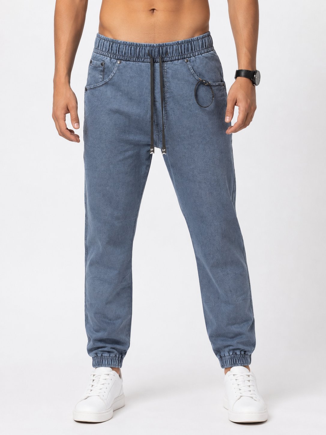 Glaucous Blue Denim Track Pants Jogger-Style Hybrid Glaucous Blue Denim Track Pants Jogger-Style Hybrid