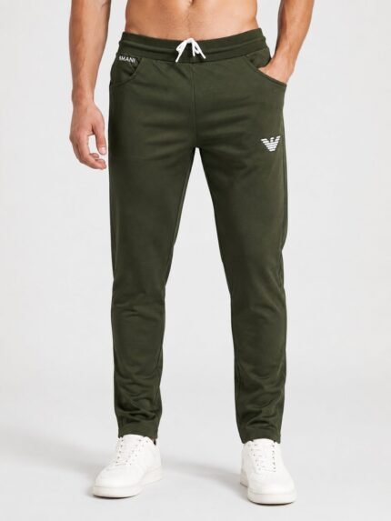 Stylish Dark Green Lycra Track Pant Lover for Men