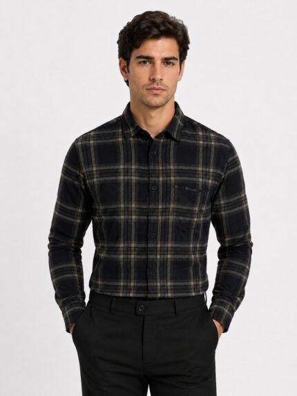 Brown Checks Shirt for Men