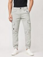 Trendy Cream Cotton Cargo for Men Designer