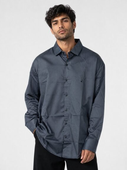 Plain Dark Grey Full Shirt for Men Premium Timeless Solid Color
