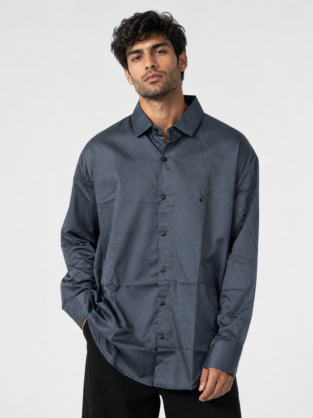 Plain Dark Grey Full Shirt for Men Premium Timeless Solid Color Plain Dark Grey Full Shirt for Men Premium Timeless Solid Color