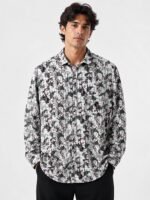Digital Printed Purple Full Shirt for Men Premium Cotton