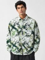 Digital Printed Dark Green Full Shirt Stylish Men's Wear