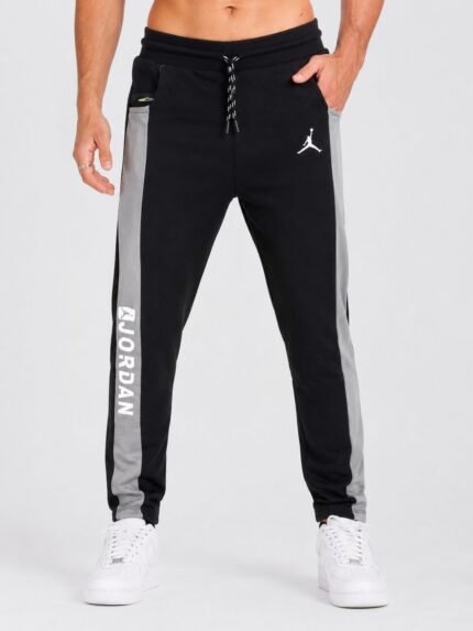 Premium Matte Black Lycra Trackpants - Slim Fit