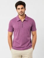 Purple Zip Polo Tshirt | Premium Summer