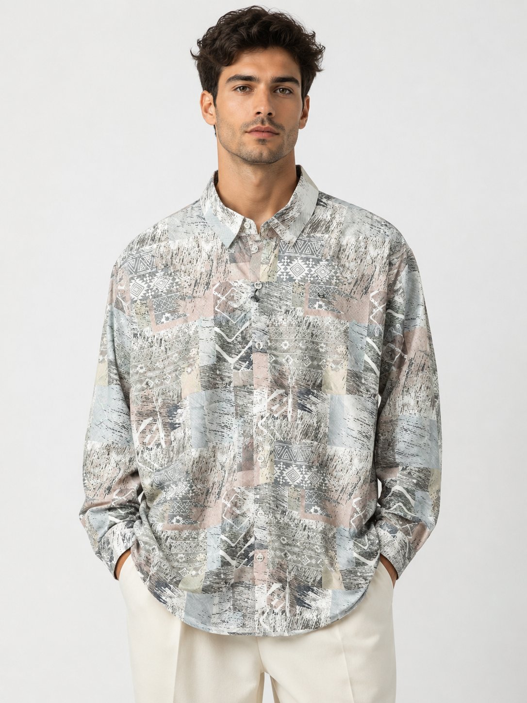 Best Premium Lite Grey Printed Shirt for Men Trendy Design Best Premium Lite Grey Printed Shirt for Men Trendy Design