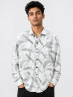 Classic Printed White Full Shirt for Men & Timeless Elegance