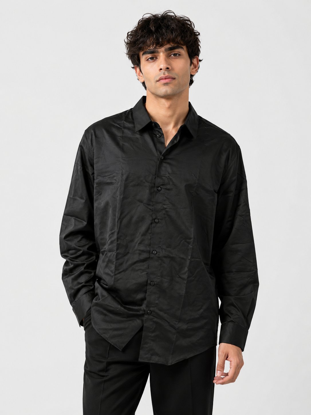 Premium Plain Black Full Shirt for Men Timeless Essential Premium Plain Black Full Shirt for Men Timeless Essential