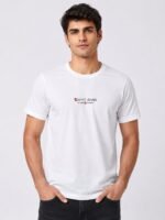 White Plain Half T-Shirt For Men