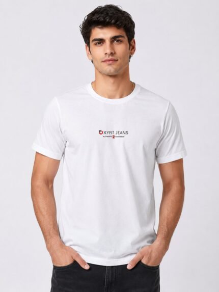 White Plain Half T-Shirt For Men