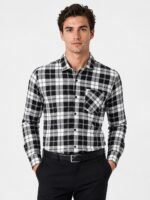 Midnight White Checks Shirt for Men