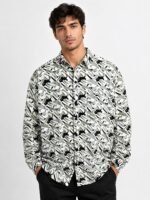 Digital Printed Lite Green Full Shirt Trendy Casual Wear