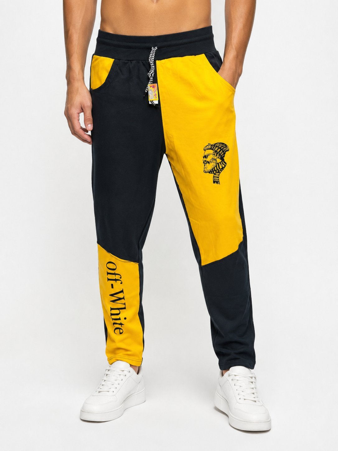 Classic Black Printed Trackpants Men's Gym Essential Classic Black Printed Trackpants Men's Gym Essential