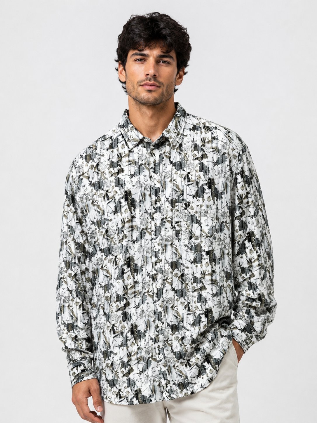 Classic Green Digital Printed Full Shirt Premium Cotton Classic Green Digital Printed Full Shirt Premium Cotton