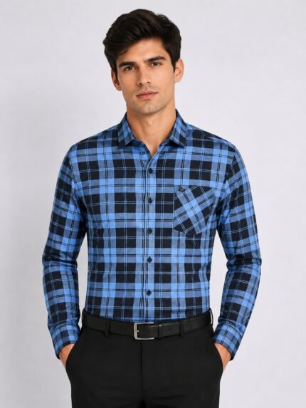 Monsoon Blue Checks Shirt for Men