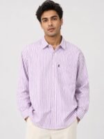 Trendy Pink Stripe Shirt for Men Premium
