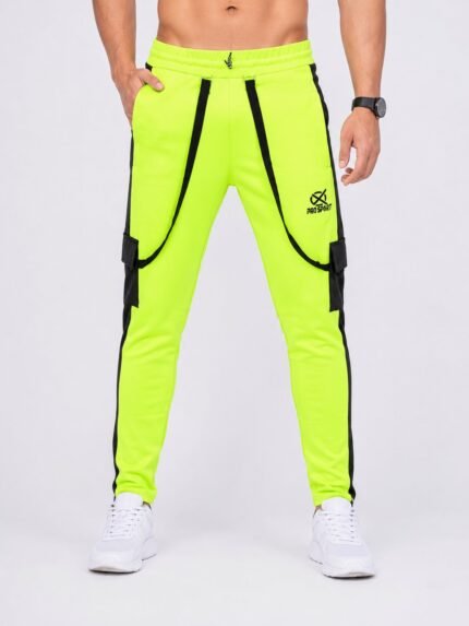 Lime Green Lycra Track Pants for Men – Trendy & Comfortable