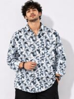Digital Printed Blue Printed Full Stylish Shirt for Men
