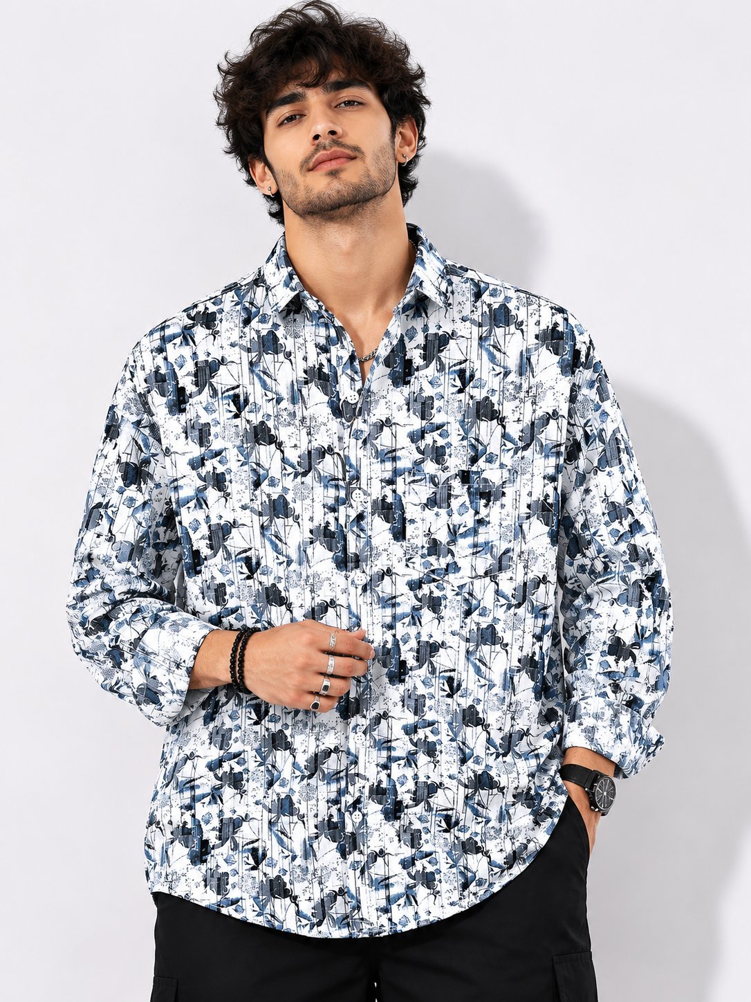 Digital Printed Blue Printed Full Stylish Shirt for Men Digital Printed Blue Printed Full Stylish Shirt for Men