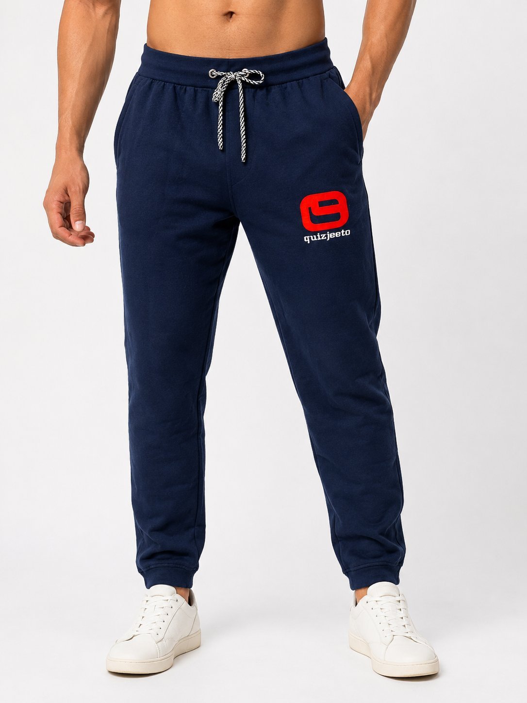 Classic Dark Blue Cotton Trackpants for Men Classic Dark Blue Cotton Trackpants for Men
