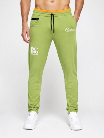 Pista Green Lycra Trackpant - Slim Fit Men's Gym Joggers