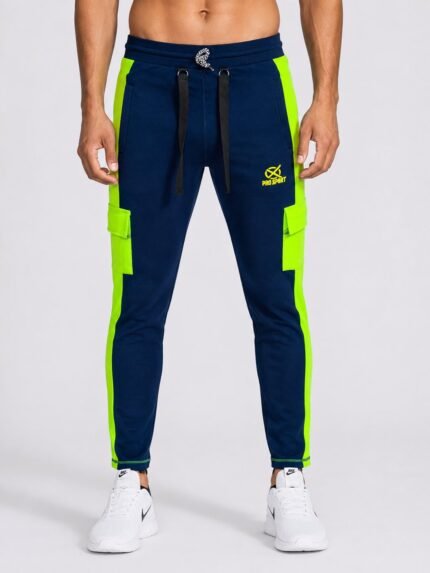 Royal Blue Printed Track Pants for Men – Bold Style