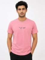 Baby Pink Plain Half T-Shirt for men
