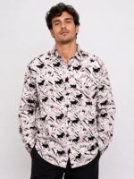 Digital Printed Baby Pink Full Shirt Premium Cotton