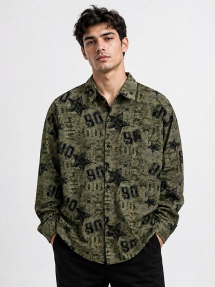 Classic Best Green Full Printed Shirt for Men Timeless Edition