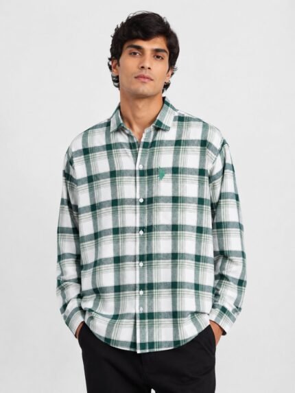 Classic Green Checks Full Sleeve Shirt for Men