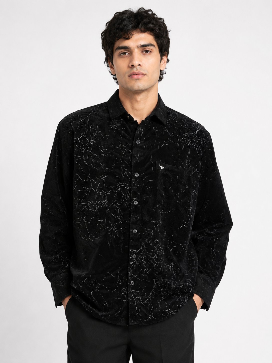 Jet Black Digital Printed Shirt for Men Premium Imported Fabric Jet Black Digital Printed Shirt for Men Premium Imported Fabric