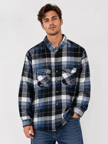 Black & Blue Check Full Shirt Stylish Check Pattern