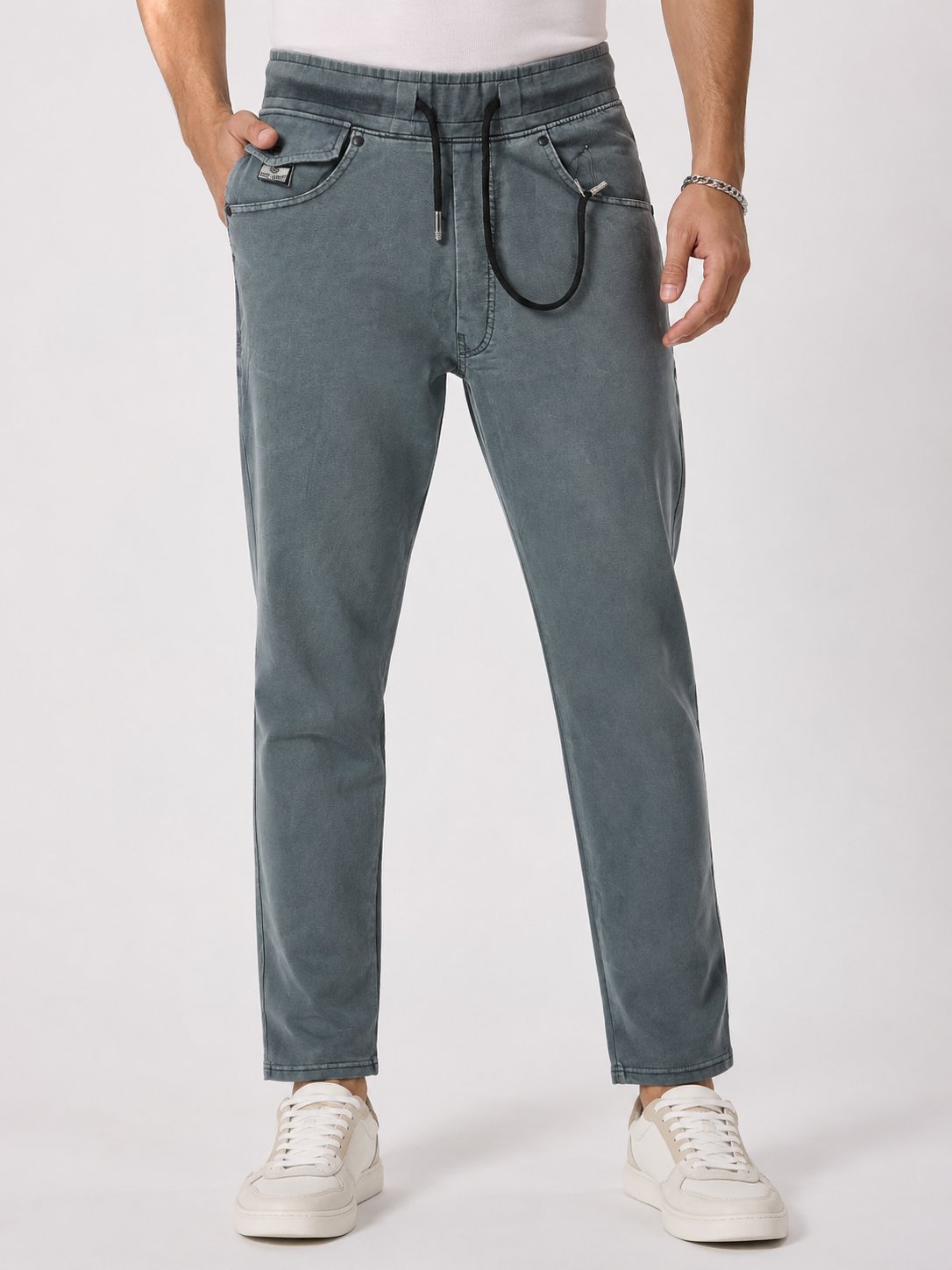 Dark Grey Denim Track Pants Charcoal Comfortable & Stylish Dark Grey Denim Track Pants Charcoal Comfortable & Stylish