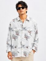 Trendy White Full Printed Shirt for Men & Premium
