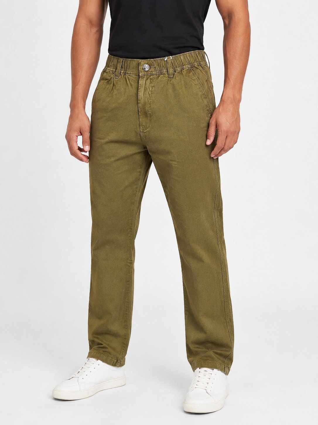 Olive Green Classic Wide Leg Korean Pants & K-Fashion Olive Green Classic Wide Leg Korean Pants & K-Fashion