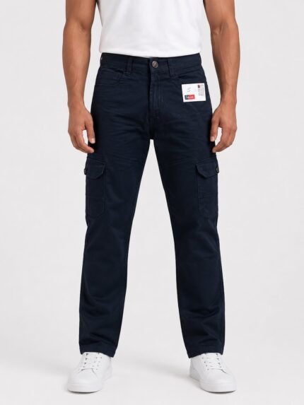 Best Navy Blue Cotton Cargo for Men Designer
